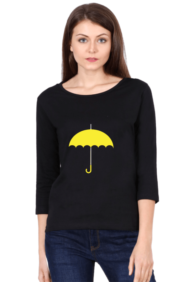 Yellow Umbrella | How I Met Your Mother Women Round Neck 3/4th Sleeve T-Shirt